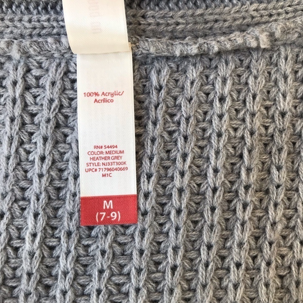 Gray Cable Knit Sleeveless Cardigan Sweater Vest - Medium - Picture 7 of 7